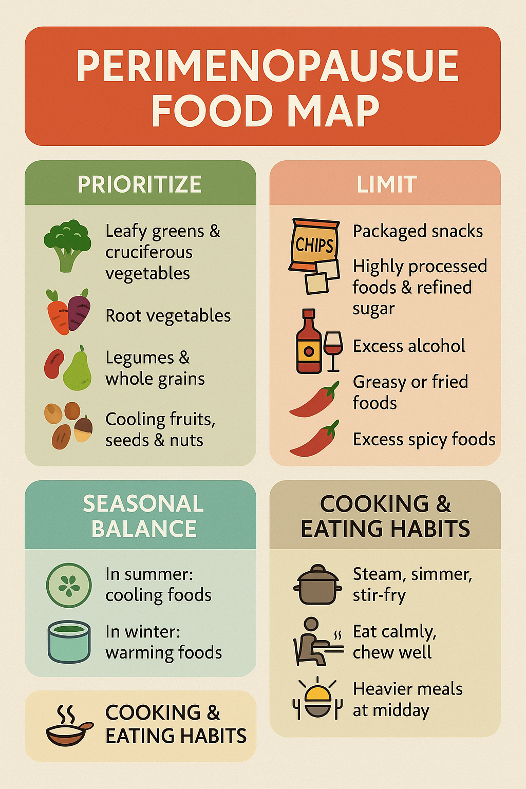 Perimenopause Food Guidance Map